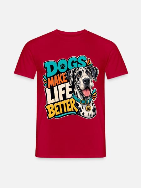 Dogge - Männer T-Shirt - Rot