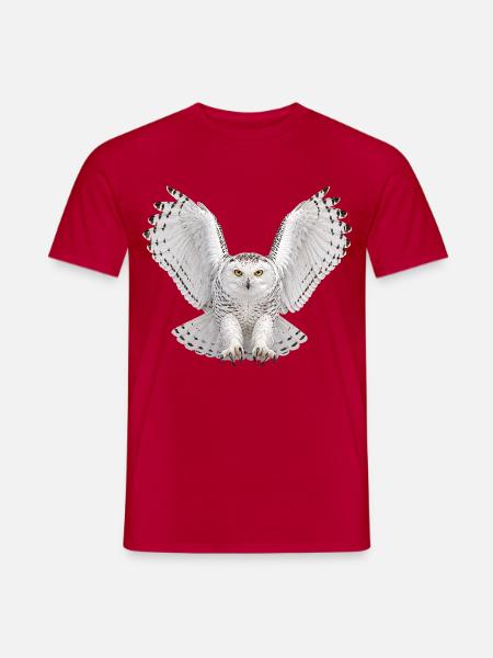 Schneeeule - Männer T-Shirt - Rot