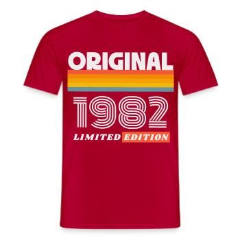 1982 Original Geburtstag Retro Vintage 80er Spruch - Männer T-Shirt - Rot - Vorne - AI Model Male 178 dark (178cm)