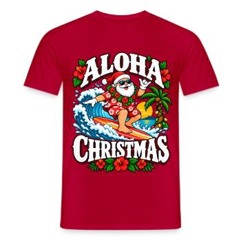 Aloha Weihnachten Surfer Santa - Männer T-Shirt - Rot - Vorne - AI Model Male 178 dark (178cm)