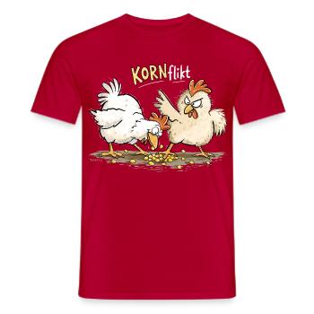 Konflikt Hühner Lustiges Huhn Bauernhof Wortspiel - Männer T-Shirt - Rot - Vorne - AI Model Male 178 dark (178cm)