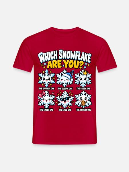 Welche Schneeflocke Bist Du - Männer T-Shirt - Rot