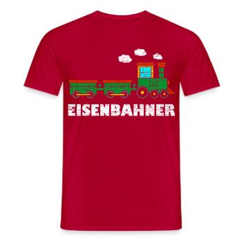 Eisenbahner Kinder Lokomotive Eisenbahn - Männer T-Shirt - Rot - Vorne - AI Model Male 178 dark (178cm)