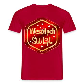 Frohe Weihnachten, Polen, - Männer T-Shirt - Rot - Vorne - AI Model Male 178 dark (178cm)