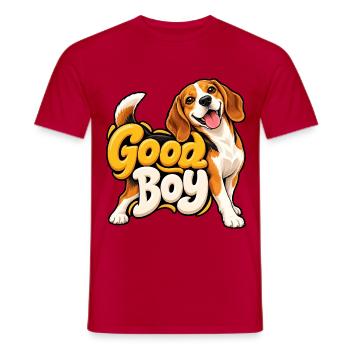 Beagle - Männer T-Shirt - Rot - Vorne - AI Model Male 178 dark (178cm)