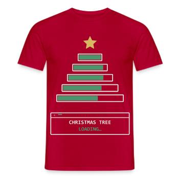 Christmas Tree Loading - Männer T-Shirt - Rot - Vorne - AI Model Male 178 dark (178cm)