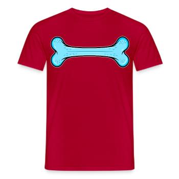 Blauer Hundknochen Comic - Männer T-Shirt - Rot - Vorne - AI Model Male 178 dark (178cm)