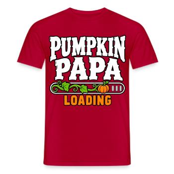 Kürbis Papa Loading - Männer T-Shirt - Rot - Vorne - AI Model Male 178 dark (178cm)