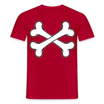 Hundeknochen gekreuzt - Männer T-Shirt - Rot - Vorne - AI Model Male 178 dark (178cm)