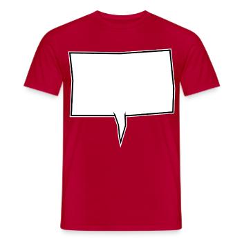 Eckige Sprechblase in Weiß - Männer T-Shirt - Rot - Vorne - AI Model Male 178 dark (178cm)