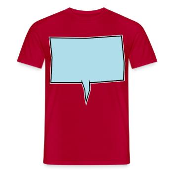 Eckige Sprechblase in Türkis - Männer T-Shirt - Rot - Vorne - AI Model Male 178 dark (178cm)