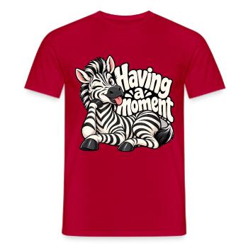 Zebra - Männer T-Shirt - Rot - Vorne - AI Model Male 178 dark (178cm)