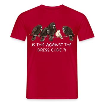 Is This Against The Dress Code Krähen Humor - Männer T-Shirt - Rot - Vorne - AI Model Male 178 dark (178cm)