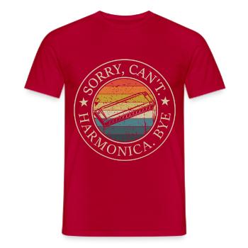 Sorry. Kann nicht. Habe Mundharmonika Unterricht - Männer T-Shirt - Rot - Vorne - AI Model Male 178 dark (178cm)