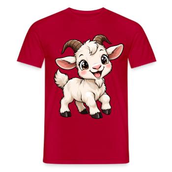 Ziege Kawaii Style – Süßes Bauernhoftier - Männer T-Shirt - Rot - Vorne - AI Model Male 178 dark (178cm)