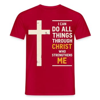 Ich kann alles durch Christus tun, der - Männer T-Shirt - Rot - Vorne - AI Model Male 178 dark (178cm)