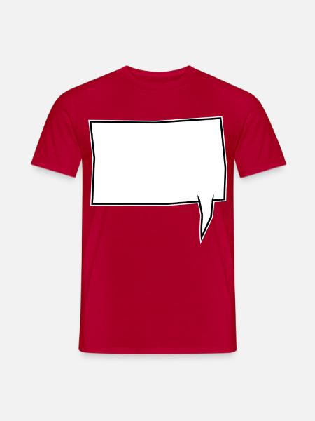 Eckige Sprechblase rechts in Weiß - Männer T-Shirt - Rot