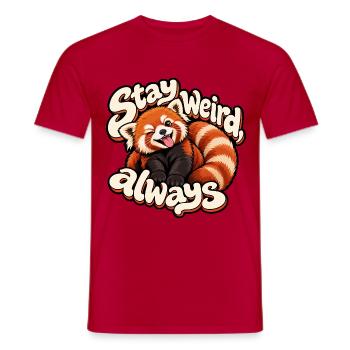 Kleiner Panda - Männer T-Shirt - Rot - Vorne - AI Model Male 178 dark (178cm)