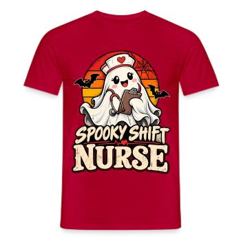 Spukschicht Nurse Halloween - Männer T-Shirt - Rot - Vorne - AI Model Male 178 dark (178cm)