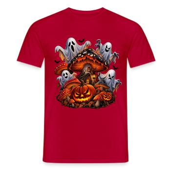 Spüre das Geheimnis der Halloween-Nacht! - Männer T-Shirt - Rot - Vorne - AI Model Male 178 dark (178cm)