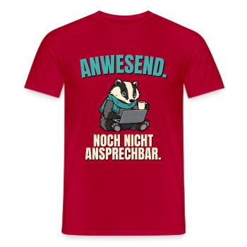 Büro-Dachs nicht ansprechbar - Männer T-Shirt - Rot - Vorne - AI Model Male 178 dark (178cm)