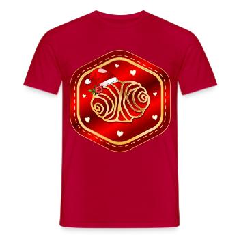Weihnachten Hamburg Franzbrötchen - Männer T-Shirt - Rot - Vorne - AI Model Male 178 dark (178cm)
