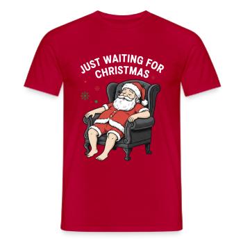 Schläfriger Weihnachtsmann lustig frohe Weihnachten - Männer T-Shirt - Rot - Vorne - AI Model Male 178 dark (178cm)