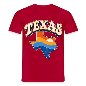 Texas Retro Sonnenuntergang - Männer T-Shirt - Rot - Vorne - AI Model Male 178 dark (178cm)