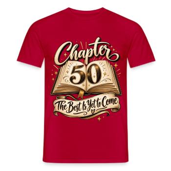 Runder Geburtstag 50 Jahre 50. Geburtstag Kapitel - Männer T-Shirt - Rot - Vorne - AI Model Male 178 dark (178cm)