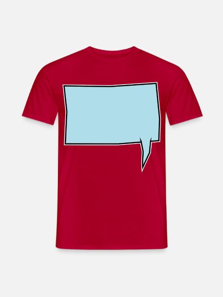 Eckige Sprechblase in Turkis - Männer T-Shirt - Rot