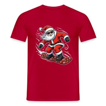 Cooler Snowboard Weihnachtsmann - Weihnachten - Männer T-Shirt - Rot - Vorne - AI Model Male 178 dark (178cm)