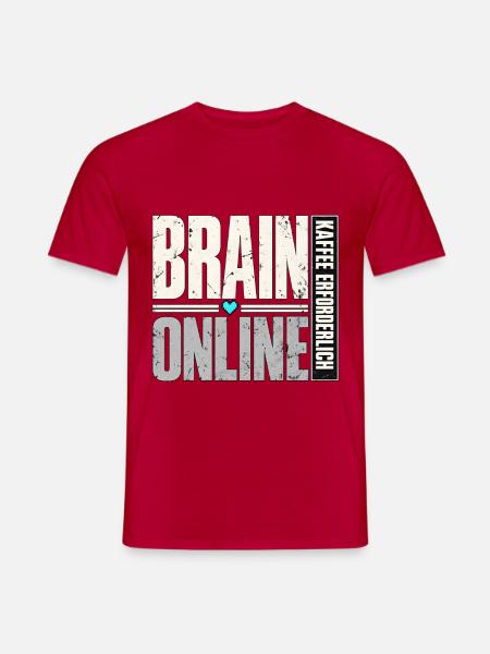 Gehirn Online Distressed Typo - Männer T-Shirt - Rot