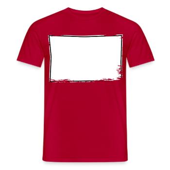 Eckiges Rahmen Comic-Design used look - Männer T-Shirt - Rot - Vorne - AI Model Male 178 dark (178cm)