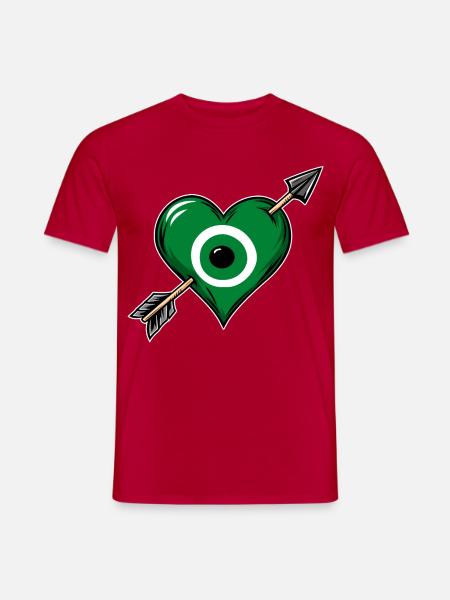 Nazarherz mit Pfeil Grün - Männer T-Shirt - Rot