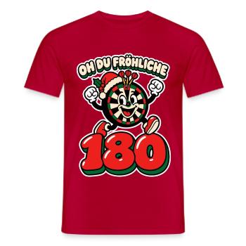 Oh du fröhliche 180 - Darts Weihnachten - Männer T-Shirt - Rot - Vorne - AI Model Male 178 dark (178cm)