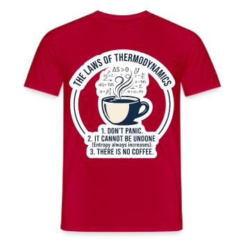 Thermo Kaffee Gesetze - Männer T-Shirt - Rot - Vorne - AI Model Male 178 dark (178cm)