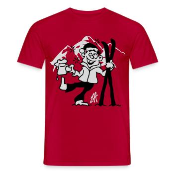 Apres-ski - T-shirt homme - rouge - Devant - AI Model Male 178 dark (178cm)
