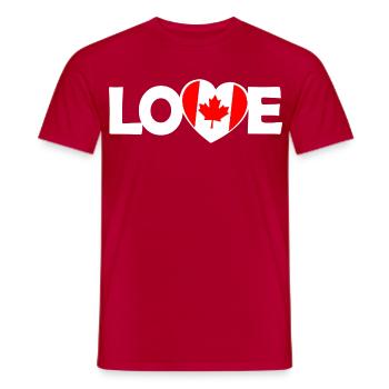 Liebe Kanada Herz mit Ahornblatt - Männer T-Shirt - Rot - Vorne - AI Model Male 178 dark (178cm)