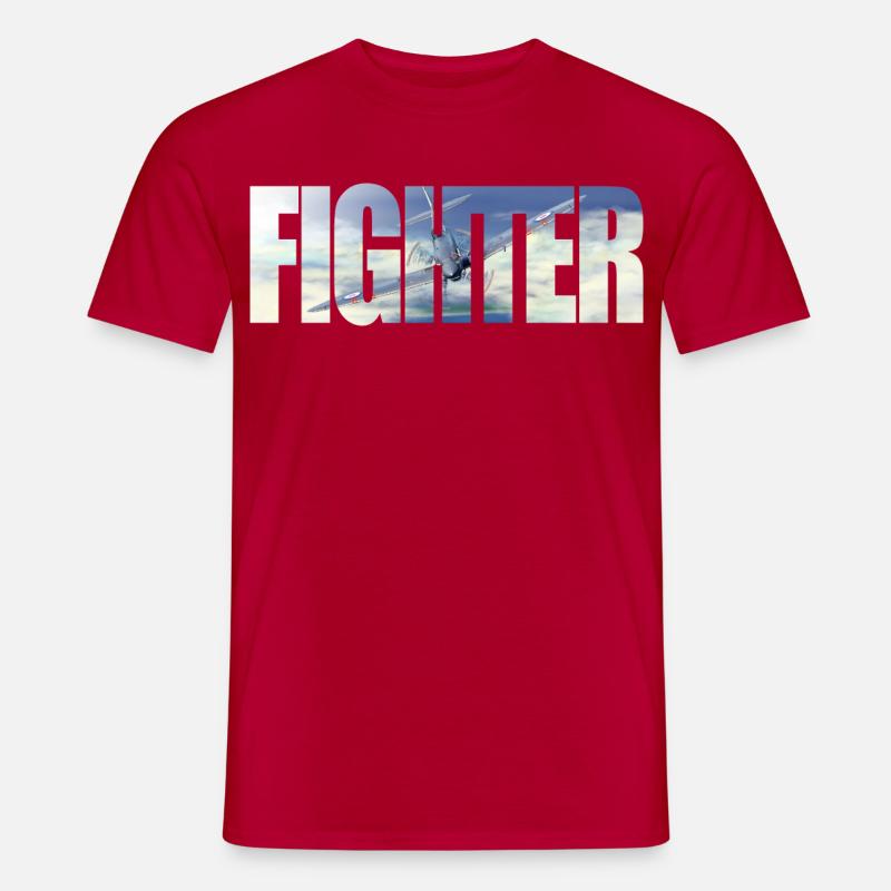 Fighter Spitfire - Männer T-Shirt - Rot