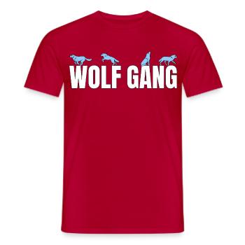 Wolf Gang Wolfgang Nachname Wölfe Rudel Wolfsrudel - Männer T-Shirt - Rot - Vorne - AI Model Male 178 dark (178cm)