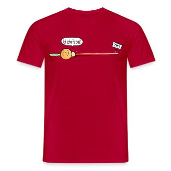 Der Weg ist das Ziel - Schnecke - Comic - Geschenk - Männer T-Shirt - Rot - Vorne - AI Model Male 178 dark (178cm)