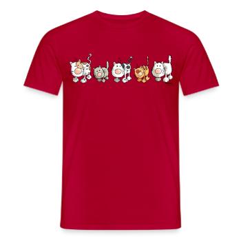 Funny Cats - Cat - Men's T-Shirt - red - Front - AI Model Male 178 dark (178cm)