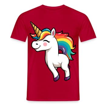 Einhorn-Stolz Kinder | LGBTQ | Gay Pride | Niedlich - Männer T-Shirt - Rot - Vorne - AI Model Male 178 dark (178cm)
