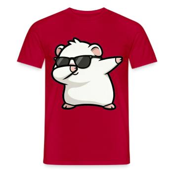 Tamponnement du blanc de cochon d’Inde - T-shirt homme - rouge - Devant - AI Model Male 178 dark (178cm)