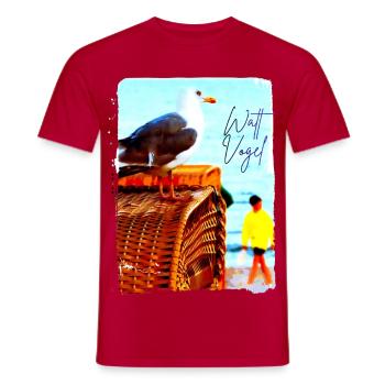 Möwe Wattvogel am Strand - Männer T-Shirt - Rot - Vorne - AI Model Male 178 dark (178cm)