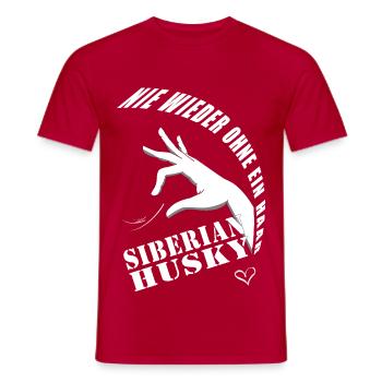 Sibirischer Husky nie wieder ohne ein Haar Herz - Männer T-Shirt - Rot - Vorne - AI Model Male 178 dark (178cm)