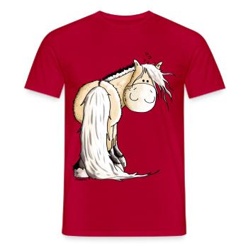 Goldiger Norweger - Fjordpferd - Männer T-Shirt - Rot - Vorne - AI Model Male 178 dark (178cm)