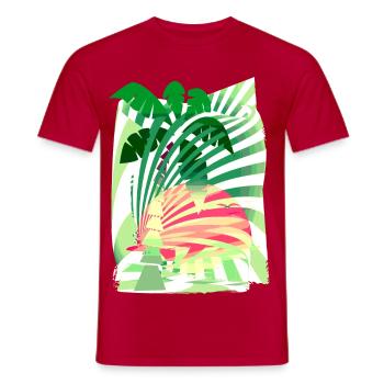 Palm Sun Vacances d’été - T-shirt homme - rouge - Devant - AI Model Male 178 dark (178cm)