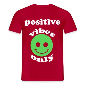 Ondes positives uniquement - T-shirt homme - rouge - Devant - AI Model Male 178 dark (178cm)