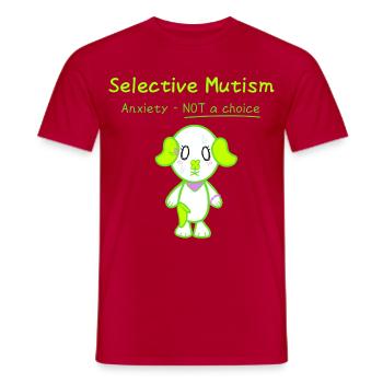KawaiiDOGGOS – Clover "Selektiver Mutismus"-Druck - Männer T-Shirt - Rot - Vorne - AI Model Male 178 dark (178cm)